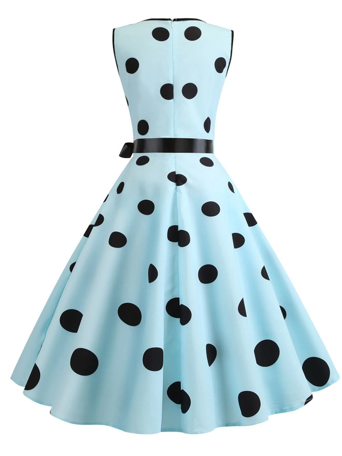 1950s Bow Polka Dot Swing Dress - Image 3