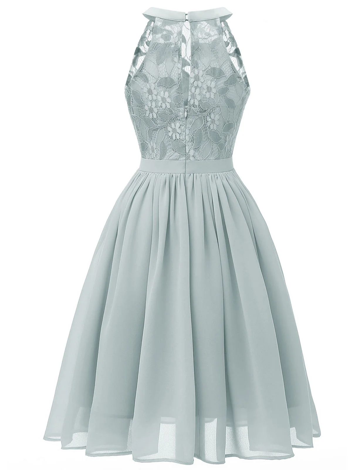 1950s Floral Lace Swing Dress - Image 3