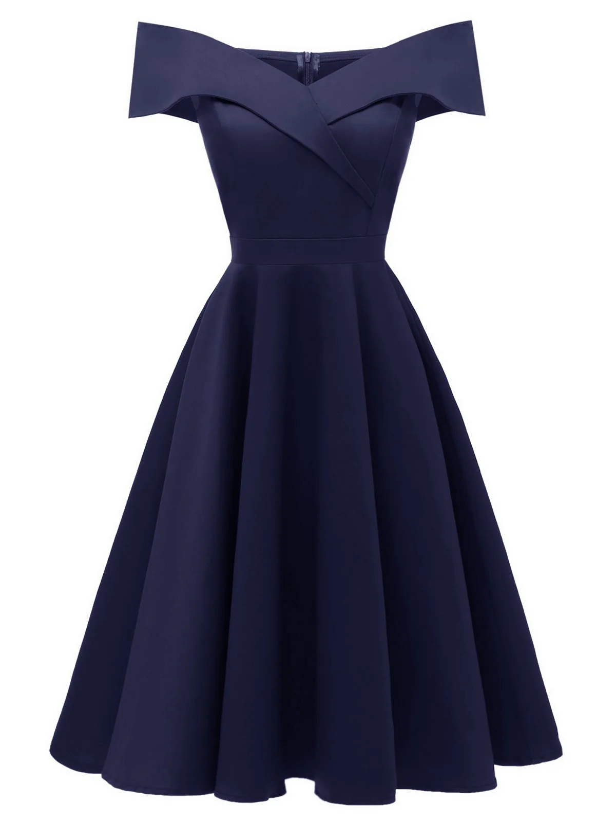 1950s Off Shoulder Swing Dress - Image 5