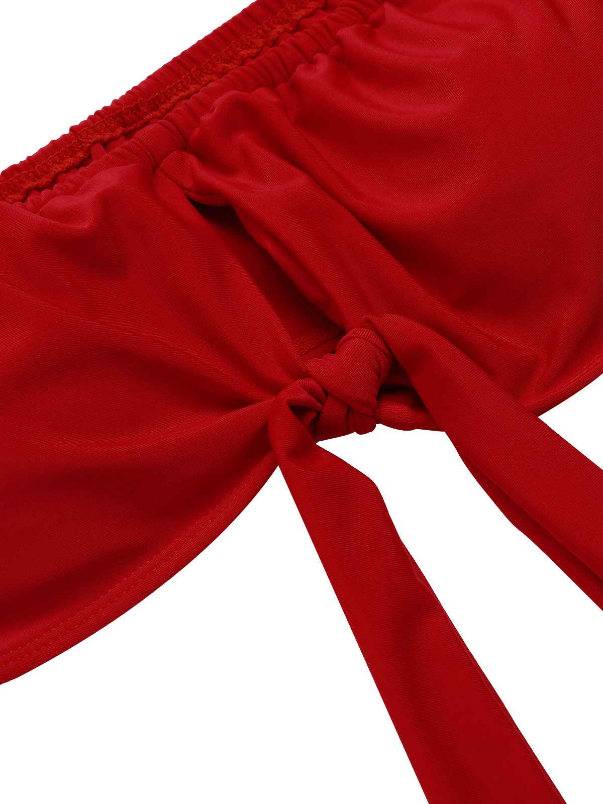 1950s Red & Black Polka Dot Halter Swimsuit - Image 7