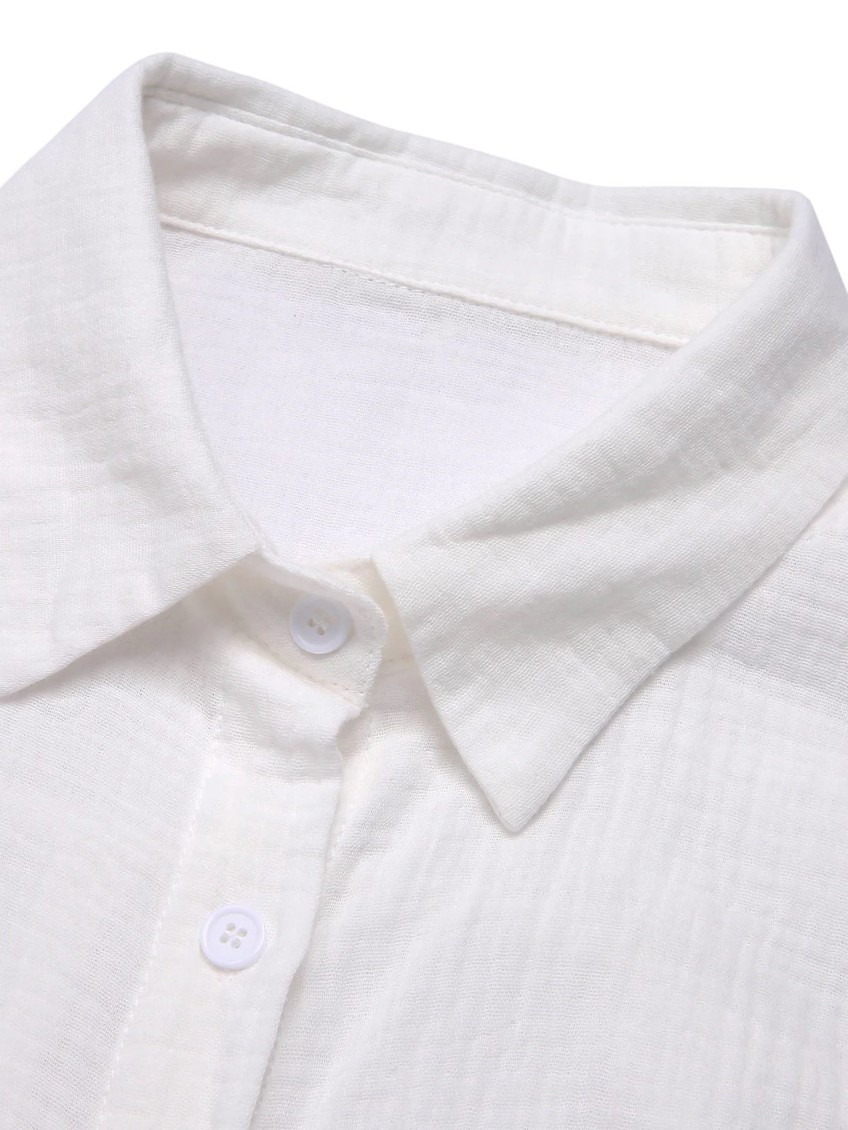 1950s Solid Lapel Button-Down Blouse - Image 4