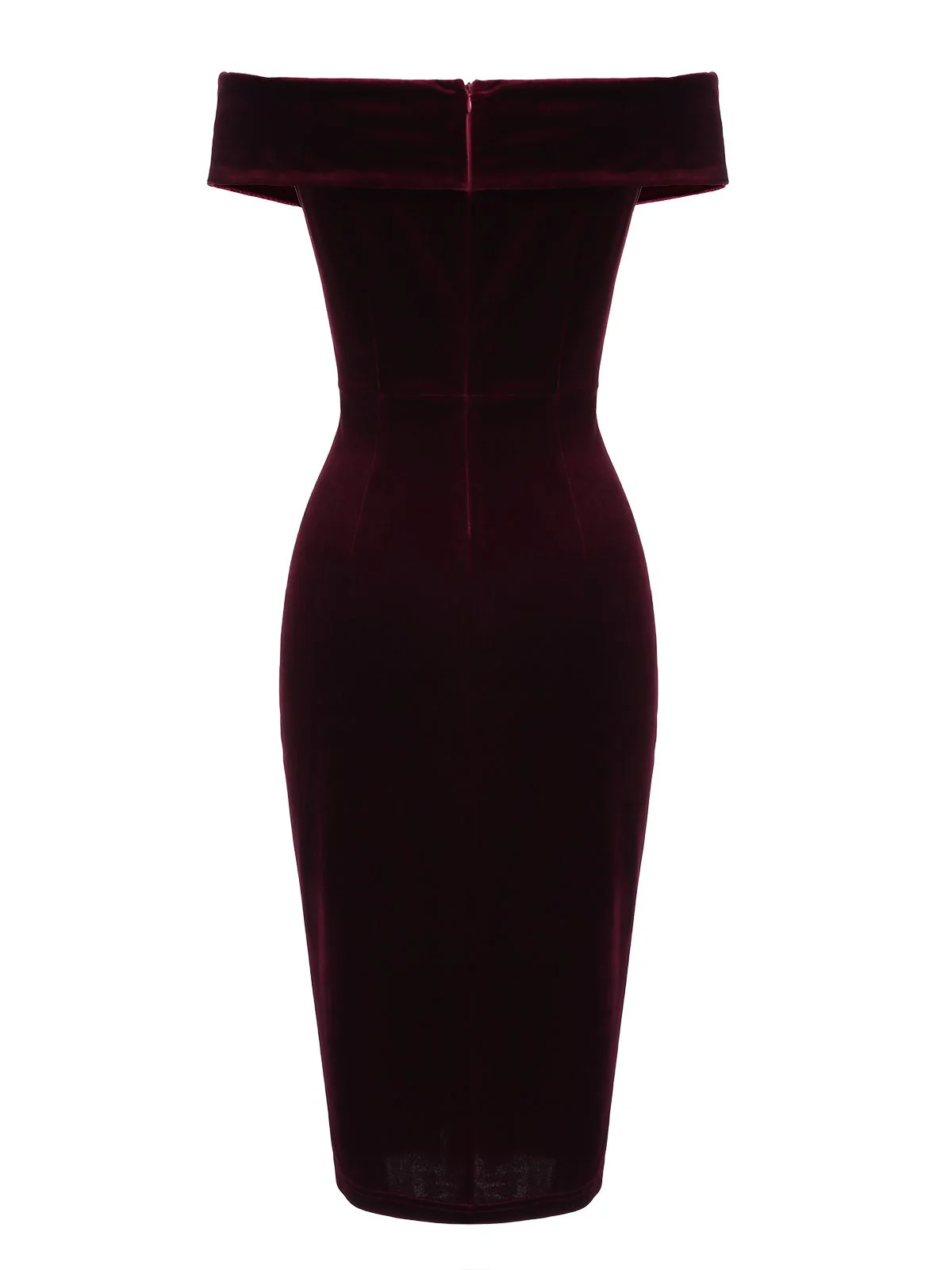1960s Off Shoulder Velvet Bodycon Dress - Image 11