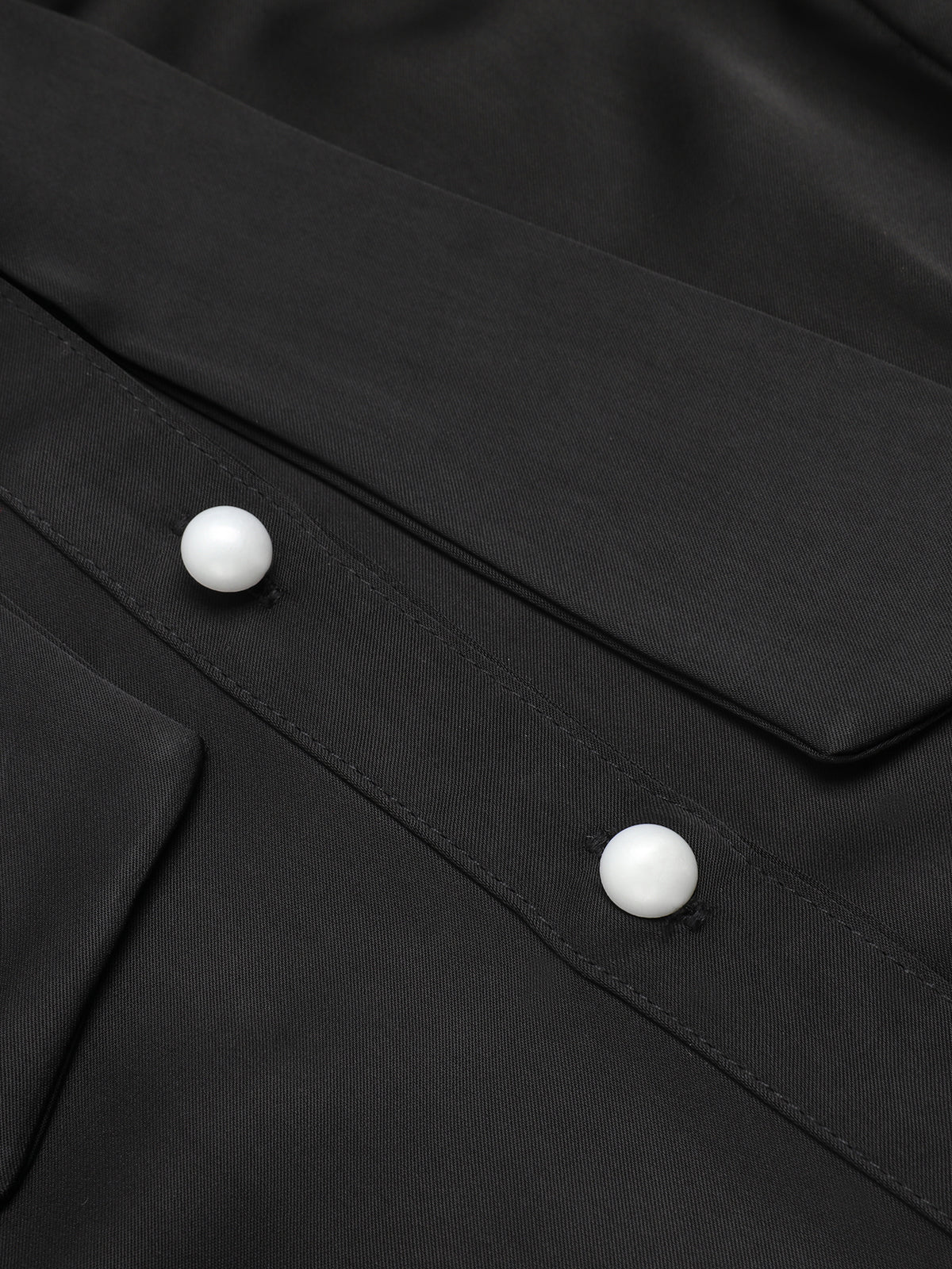 [Pre-Sale] Black 1950s Solid Ruffled-Sleeve Blouse - Image 5